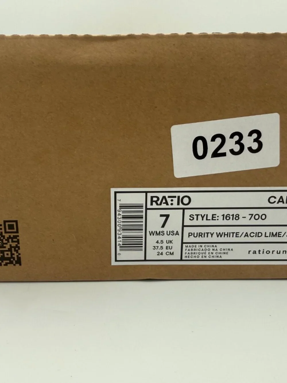 RATIO Camino:01 Womens Running Shoes Purity White Acid Lime Size 7